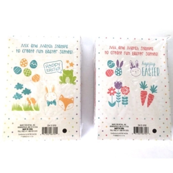 EASTER Mini Stamp Ink Sets Spring Scrapbooking Rabbit Frog Egg Flowers Bee NWT - Picture 6 of 6